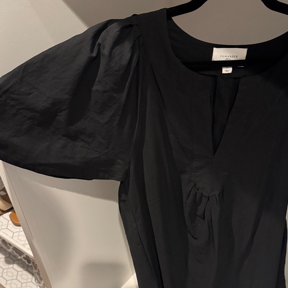 Tuckernuck Black Cotton Mini Dress with Flutter Sleeve - Picture 5 of 8